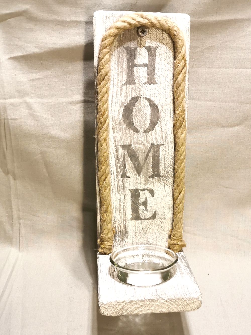Wandkerzenhalter \'Home\' mit Teelichtglas | Schönes aus Treibholz, Muscheln,  Steinen und Strandsand